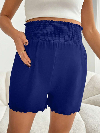 Black Maternity Belly Band Casual Shorts Solid Color Mid Waist Loose Fit Knitted Mini Shorts for Summer Lounging