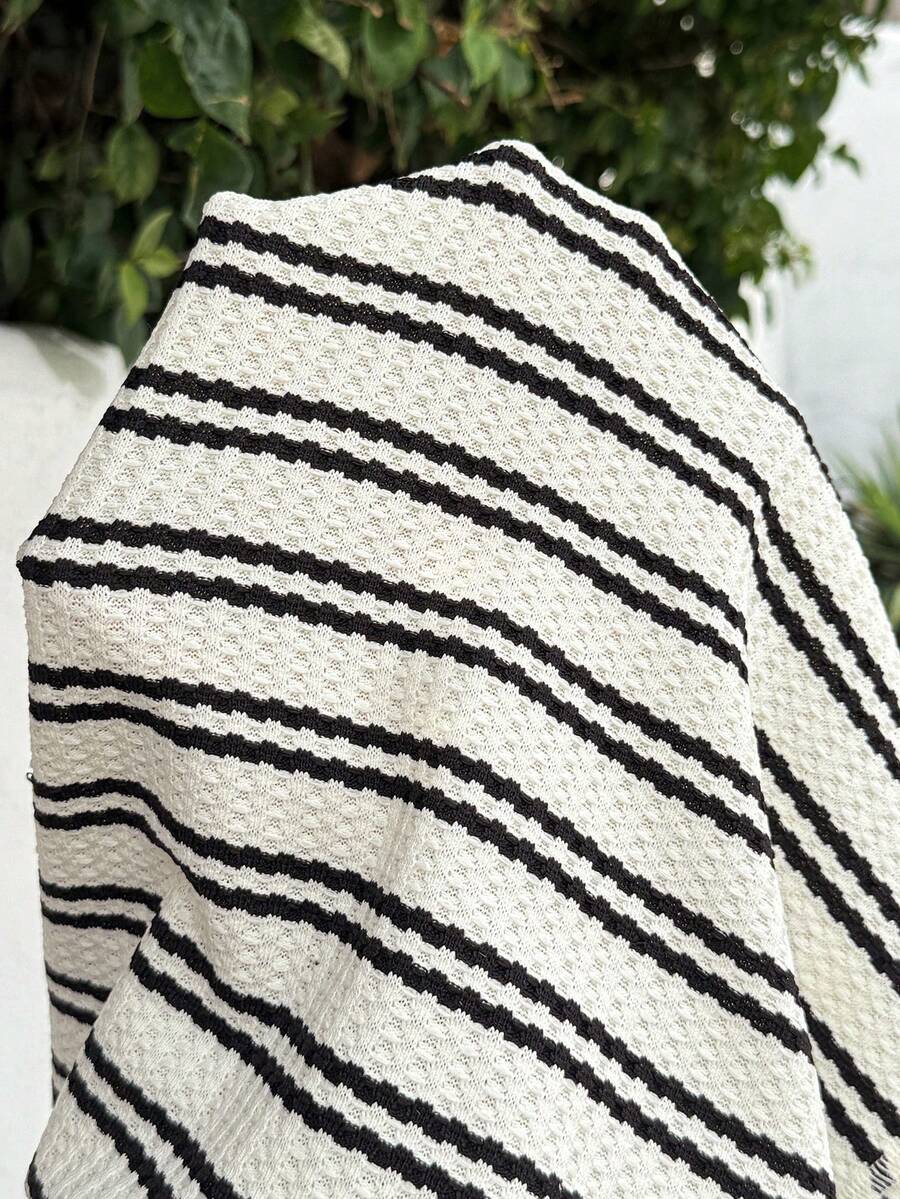 Maternity Black and White Striped Sleeveless Tank Dress Casual Knitted Round Neck Short Sports Maternity Dress