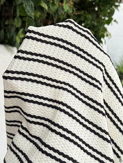 Maternity Black and White Striped Sleeveless Tank Dress Casual Knitted Round Neck Short Sports Maternity Dress