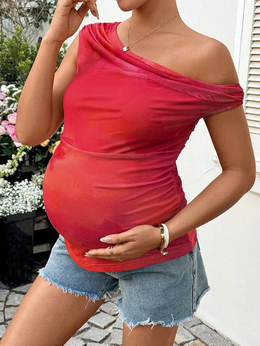 Maternity Vibrant Print Spaghetti Strap Mini Dress, Geometric Backless Boho Summer Sundress for Beach Vacation