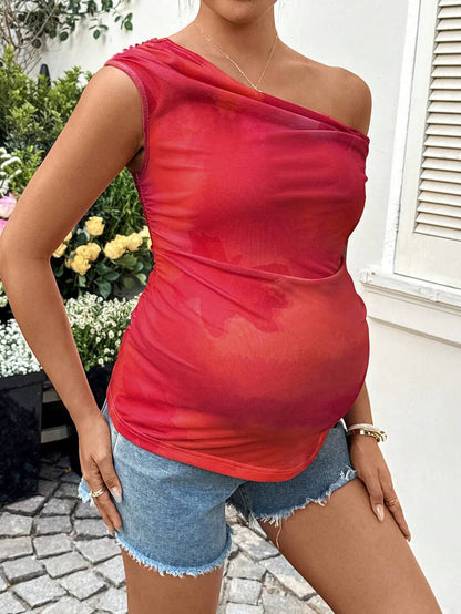 Maternity Vibrant Print Spaghetti Strap Mini Dress, Geometric Backless Boho Summer Sundress for Beach Vacation