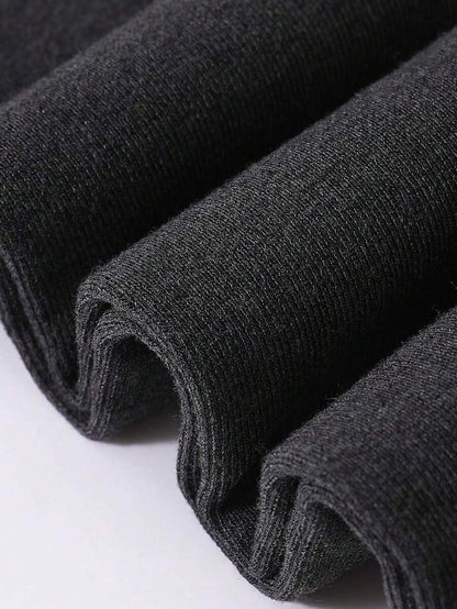 Maternity Vertical Striped Leggings - Black Dark Grey Spring Autumn Overwear Stirrup Tights