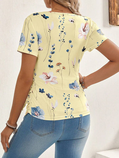 Maternity V-Neck Short Sleeve T-Shirt, Fashionable For Summer