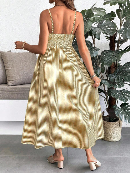 Maternity Summer Casual Striped A-Line Sleeveless Dress