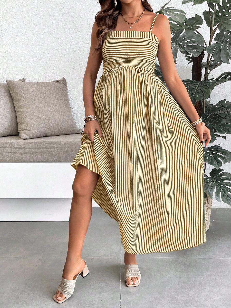 Maternity Summer Casual Striped A-Line Sleeveless Dress