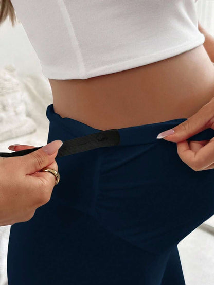 Maternity Ruched Frill Hem Biker Shorts High Stretch Elastic Waist Casual Summer Pregnancy Shorts for Beach and Daily Wear