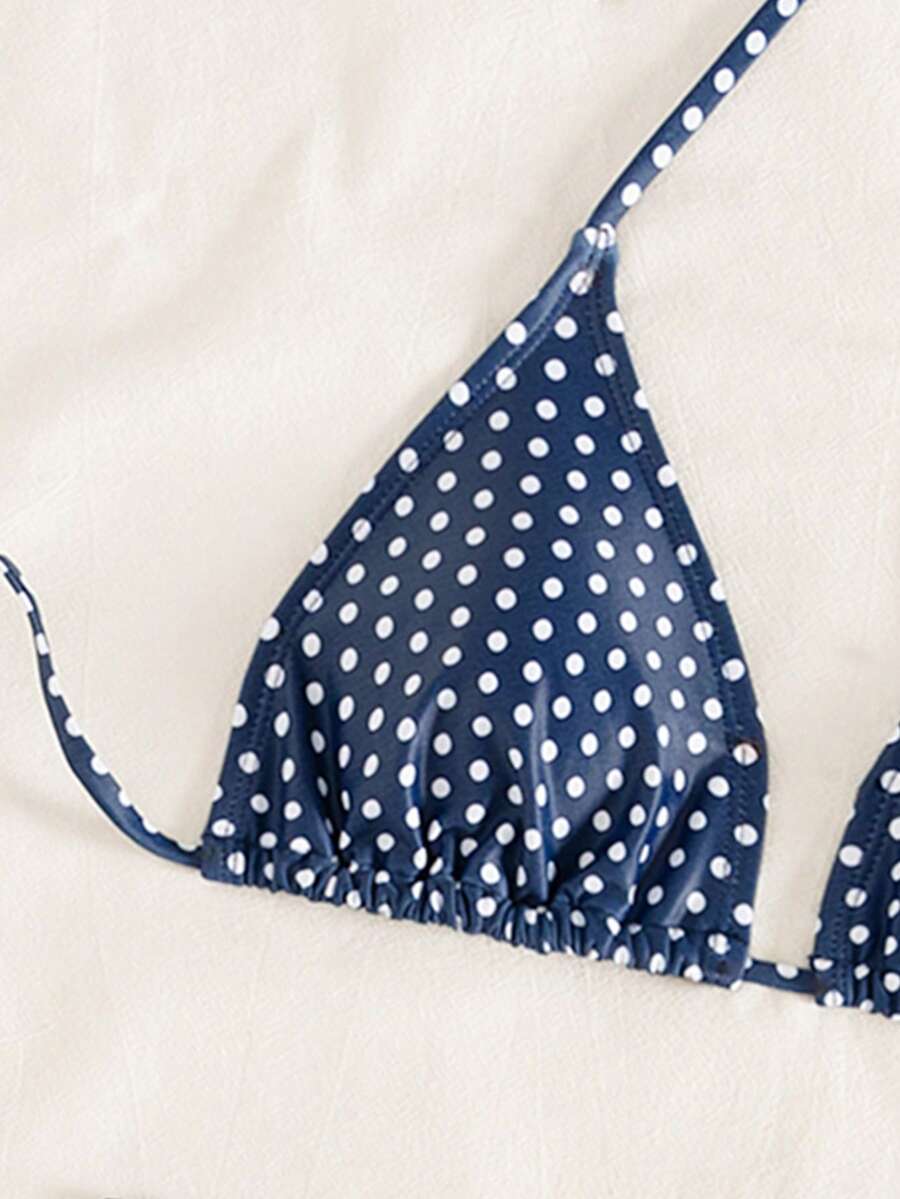 Women's Solid Halter Bikini Set - Lace Up, High Waist, Tie Detail, White