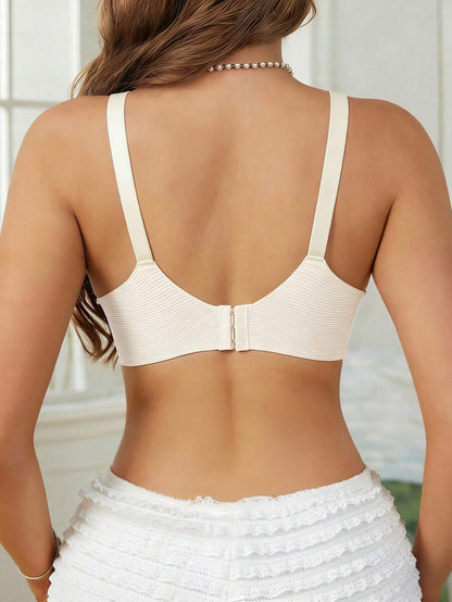 White Nursing Bra for Breastfeeding, Seamless Wireless Maternity Bra with Lift Up Closure, Light Support Postpartum Sleep Bra