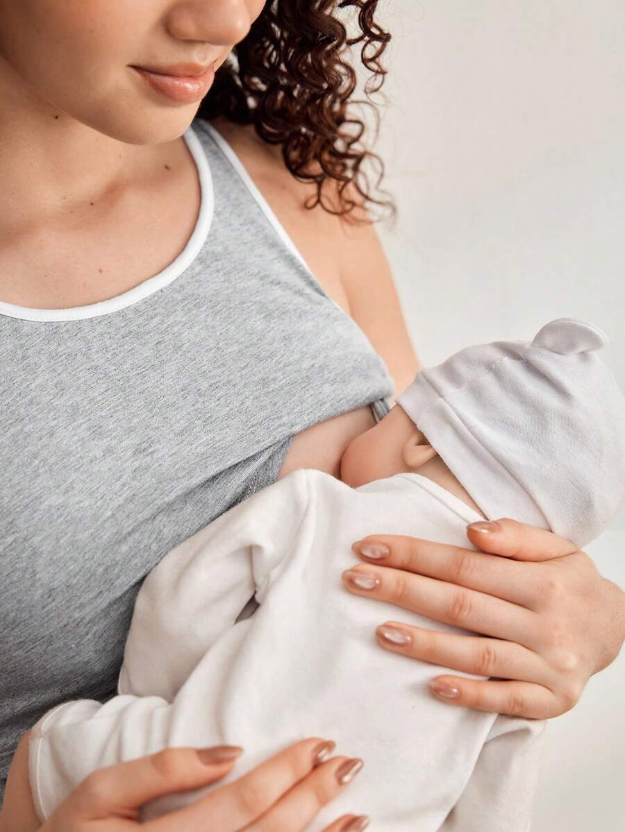 Maternity Round Neck Nursing Friendly Top - Casual Daily Wear Pregnancy Shirt