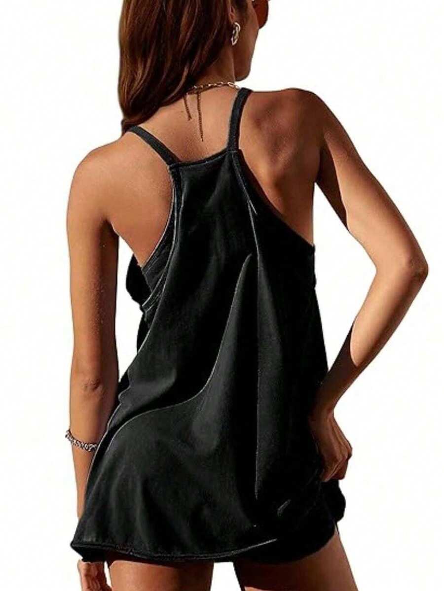 Maternity Womens Athletic Sleeveless Mini Dress Hot Shot Casual Dresses Spaghetti Strap Nursing Dresses Built In Shorts