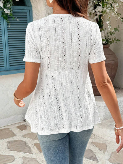 Maternity V-Neck Long Sleeve T-Shirt - Slim Fit Ruched Ruffle Hem Knitted Casual Top for Beach and Daily Wear