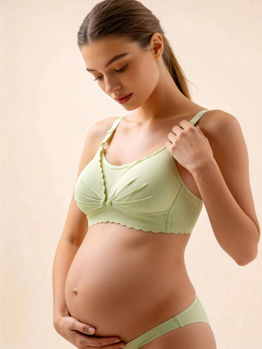 3PCS Maternity Nursing Bra Set Women Soft Skin Friendly Wireless Comfortable Breastfeeding Lingerie Bra