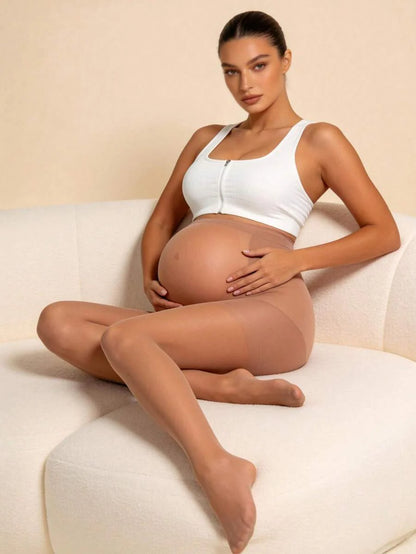 Maternity Pantyhose - Transparent Thin Spring Summer Stockings Soft Leg Shaping, All-Day Wear
