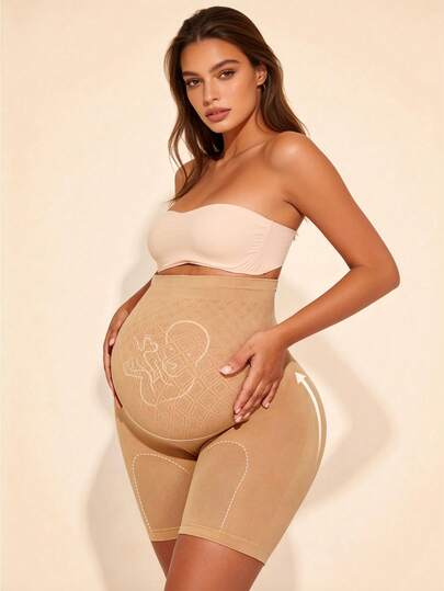 Maternity Shorts - Belly Support Mid-Thigh Yoga & Activewear Shorts
