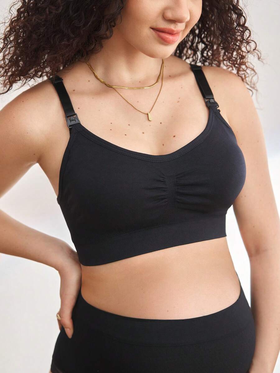 3-Pack Maternity Ruched Nursing Bra Set Women Comfortable Breastfeeding Support Bra Postpartum Lingerie