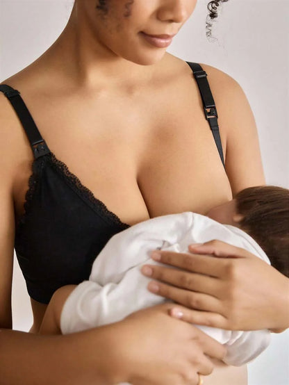 Maternity Nursing Bra Set 3 Pack - Seamless Solid Color Minimalist High Quality Breastfeeding