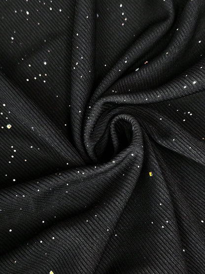 Black Shiny Ruched Maternity Bodycon Dress Asymmetrical Shoulder Slim Fit Elegant Short Sleeve Party Dress for Pregnancy
