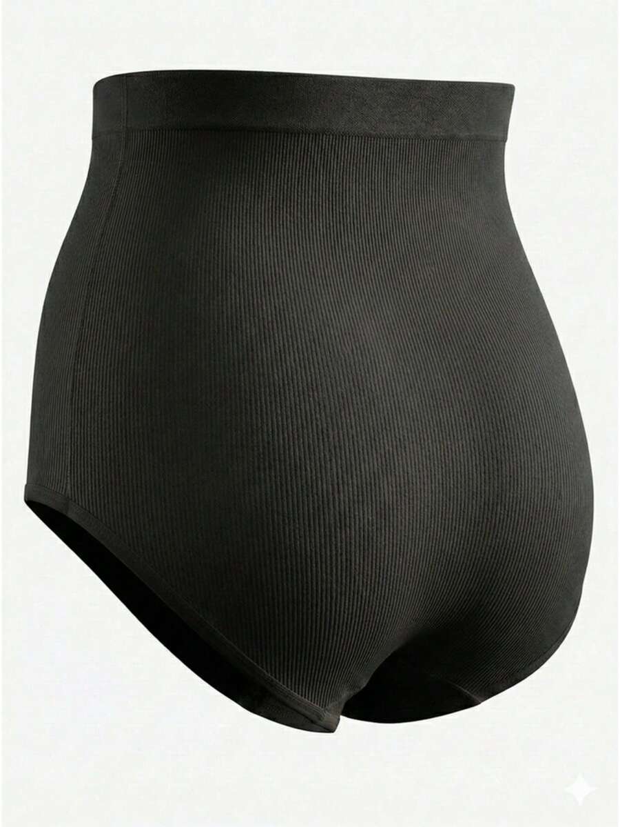 Plus Size Seamless Maternity Yoga Pants - Elastic Waistband Summer Support
