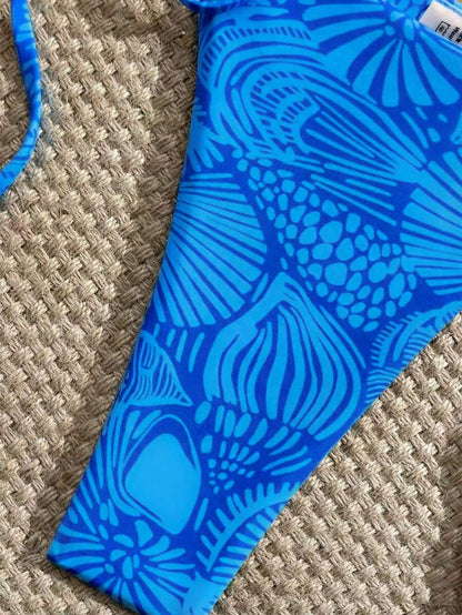 Swim Vcay New Women's Fashion Sexy Orange Floral Print Side With Red Bead Detail Bikini Set For Beach, Vacation, Pool, Spring & Summer