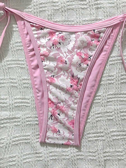 Swim Vcay Women's Summer Vacation Beach Paisley Print Halter Neck Bikini Set