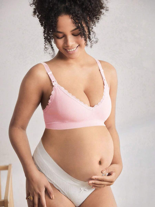 Maternity Nursing Bra - Seamless Solid Color Minimalist Comfortable Wireless Breastfeeding