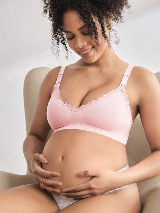 Maternity Nursing Bra - Seamless Solid Color Minimalist Comfortable Wireless Breastfeeding