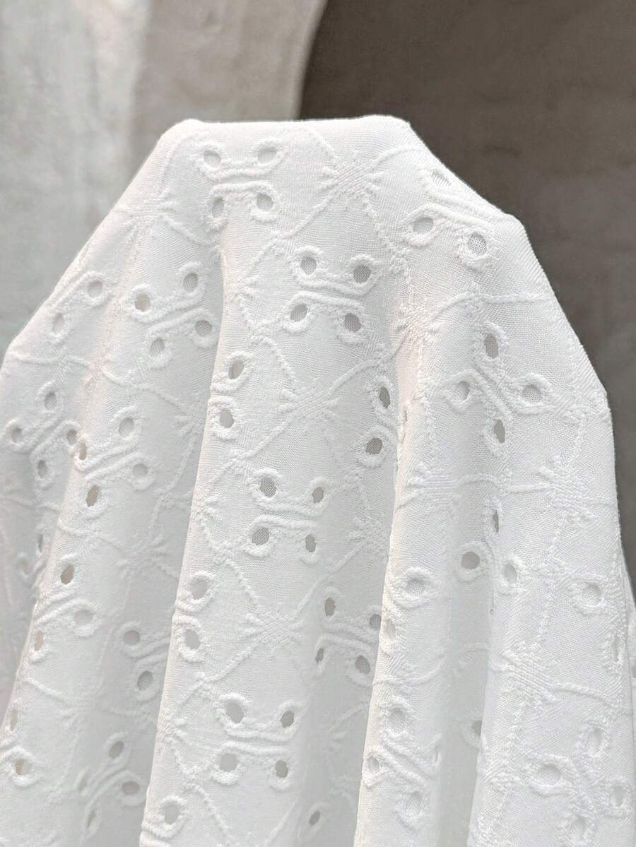 Maternity White Short Sleeve Round Neck Lace Patchwork Bodycon Mini Dress - Slim Fit Knitted Casual Daily Maternity Wear