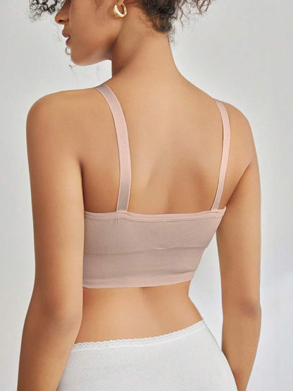 Seamless Grey Maternity and Nursing Bra - Wireless Knitted Comfort Crop Top with Adjustable Straps for Daily Wear