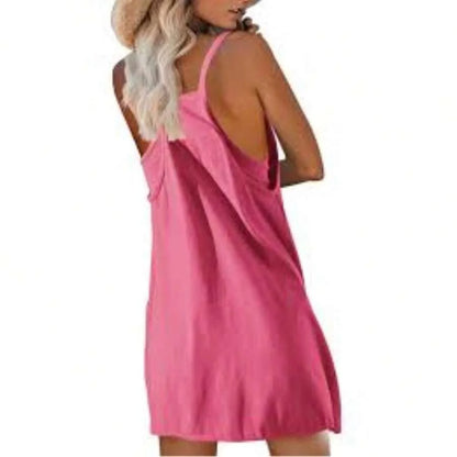 Women’s Tennis Dress with Shorts – Sleeveless Athletic Mini Dress