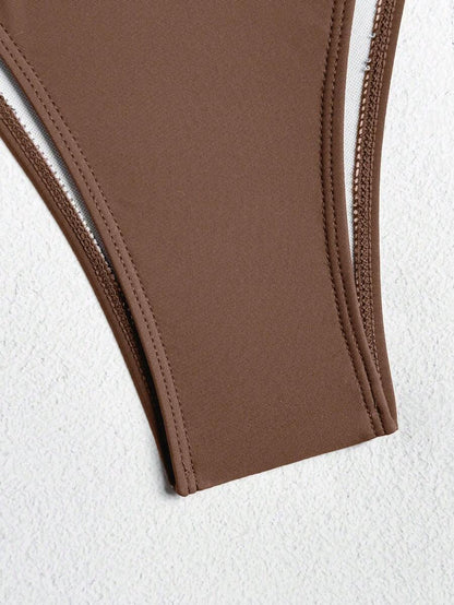 Swim Vcay Solid Color Bikini Swimming Suit For Beach Vacation, Strapless, Wireless For Summer