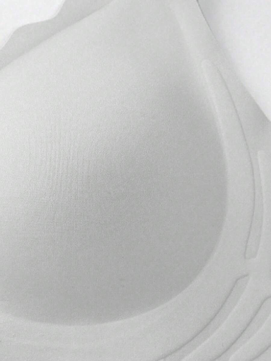 Grey Seamless Nursing Bra - Comfortable Wireless Maternity Bralette with Adjustable Straps and Medium Support Knitted Fabric