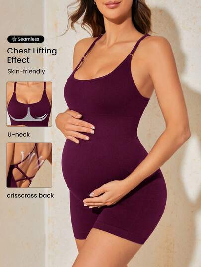 Double Layer Maternity Jumpsuit - Comfortable Seamless Pregnancy Romper