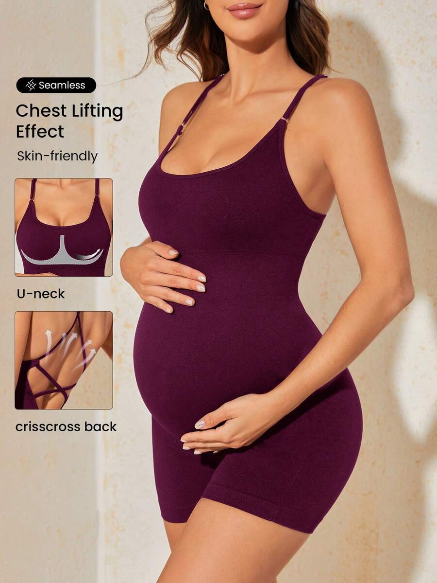 Double-Layer Sleeveless Maternity Jumpsuit - Comfortable Summer Fitted Wear