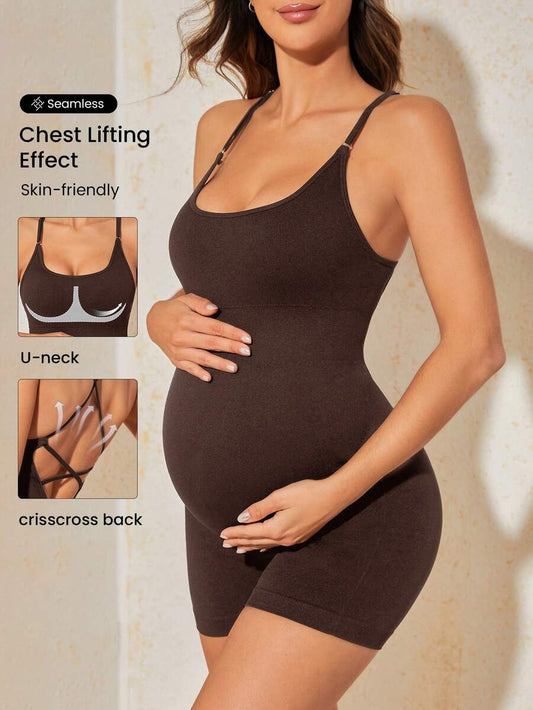 Double-Layer Sleeveless Maternity Jumpsuit - Comfortable Summer Fitted Wear