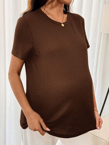 Maternity Nursing Top – Round Neck Short Sleeve Daily Wear