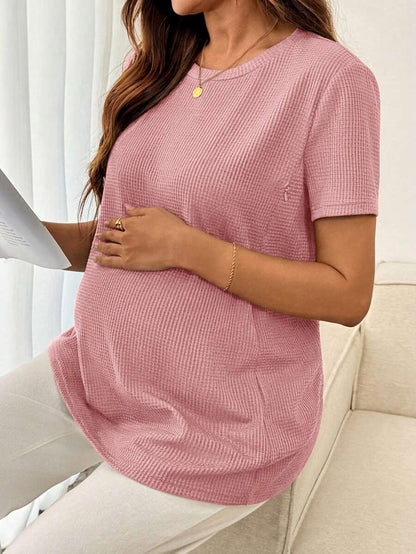 Maternity Nursing Top – Round Neck Short Sleeve Daily Wear