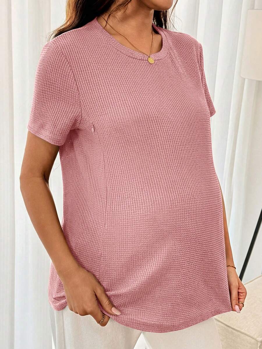 Maternity Nursing Top – Round Neck Short Sleeve Daily Wear