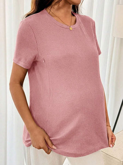 Maternity Nursing Top – Round Neck Short Sleeve Daily Wear
