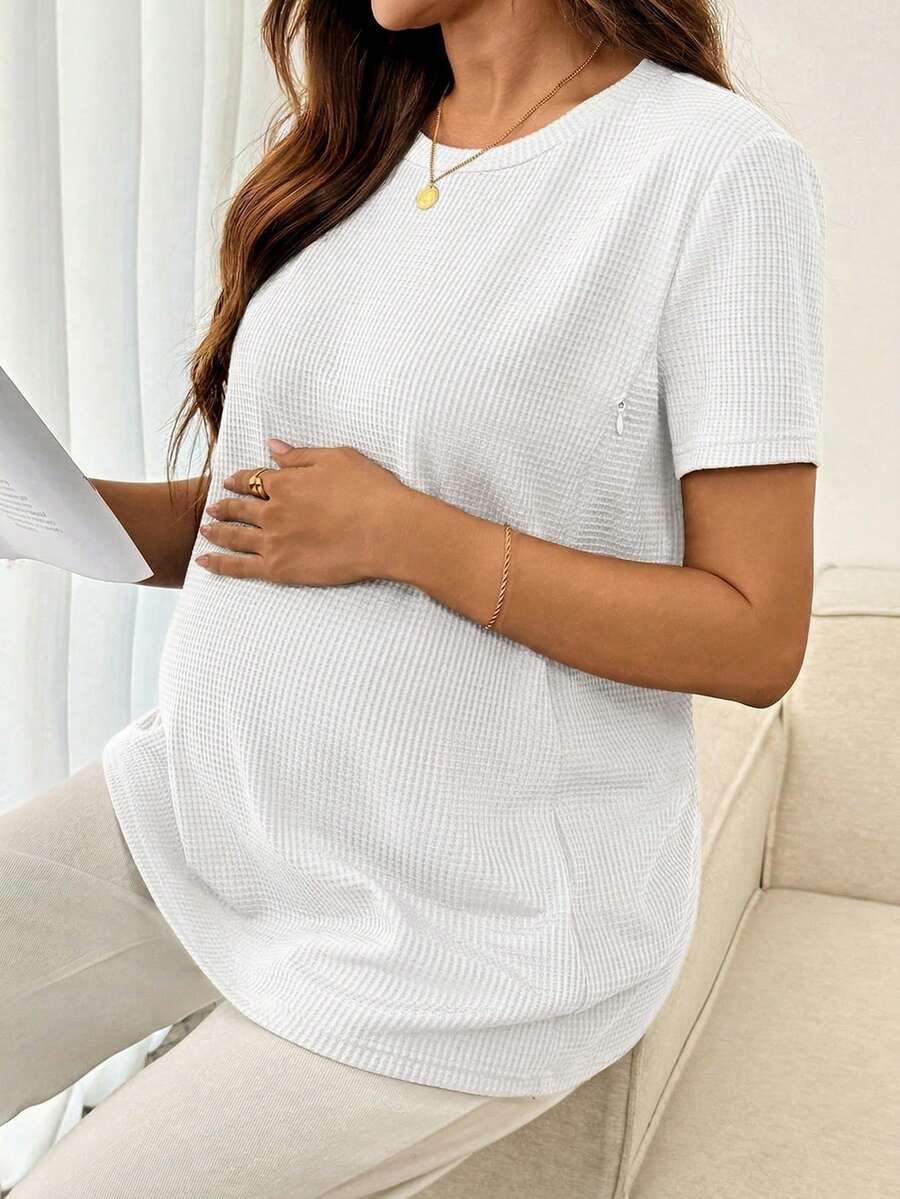 Maternity Nursing Top – Round Neck Short Sleeve Daily Wear
