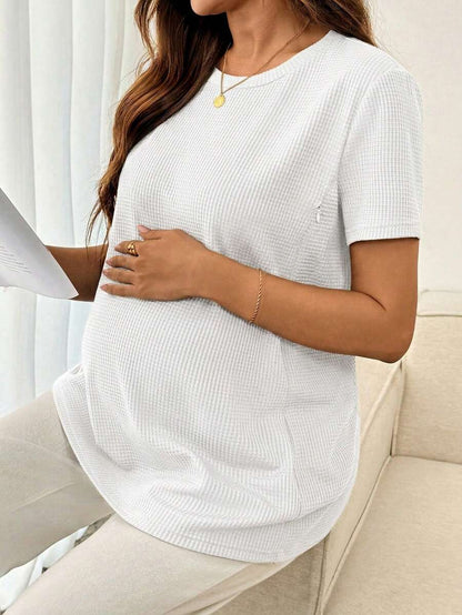 Maternity Nursing Top – Round Neck Short Sleeve Daily Wear