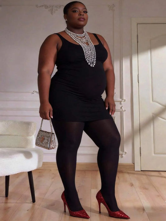 Maternity Velvet Leggings - Plus Size Semi Sheer Soft Shaping Tights Stretch Fit, Pregnancy