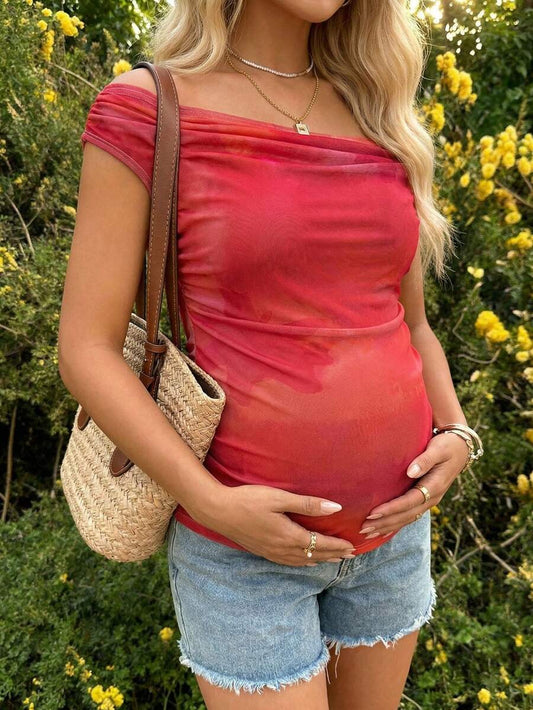 Maternity Vibrant Print Spaghetti Strap Mini Dress, Geometric Backless Boho Summer Sundress for Beach Vacation