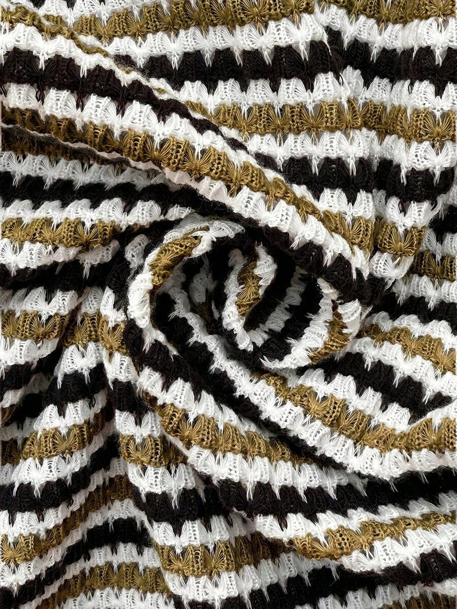 Maternity Striped Asymmetric Hem Sleeveless Tank Top in Coffee Brown Quilted Knit Slim Fit Longline Casual Maternity Shirt