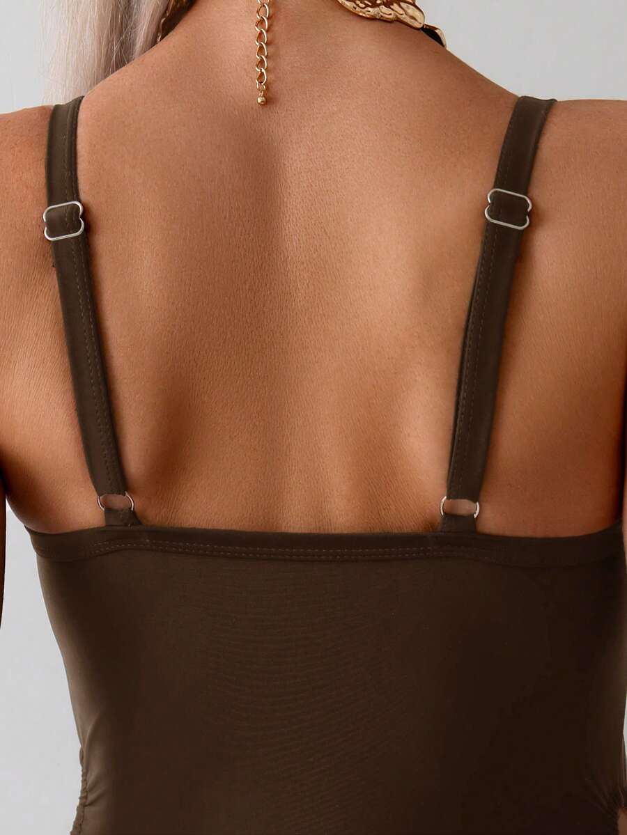 Maternity One-Piece Swimsuit - Petal Hollow Out Vacation Beach Swimwear