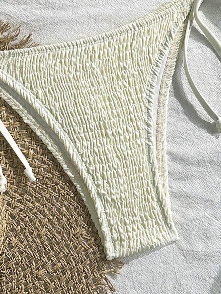 Swim Basics Women's Solid Color Halter Neck Sexy Bikini Set Bathing Suit For Summer Beach