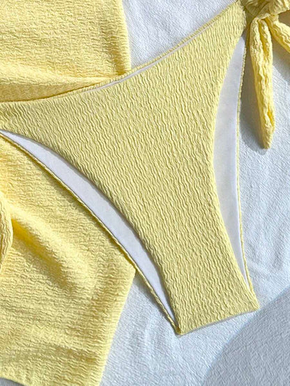 Swim Vcay 2026 New Spring/Summer 3 Pieces Women Yellow Swimwear & Shorts Beach Vacation Elegant Swim