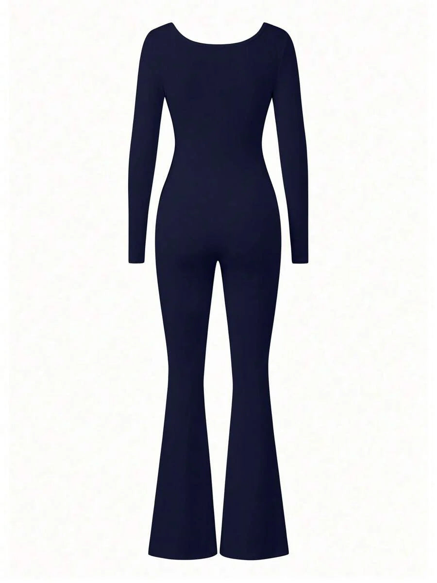Maternity Long Sleeve Jumpsuit, Tight & Comfortable Casual Outfit