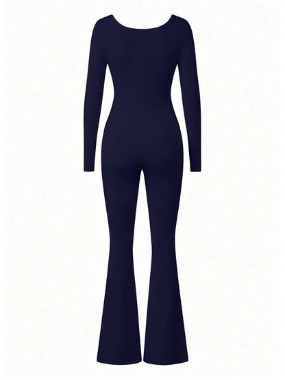 Maternity Long Sleeve Jumpsuit, Tight & Comfortable Casual Outfit