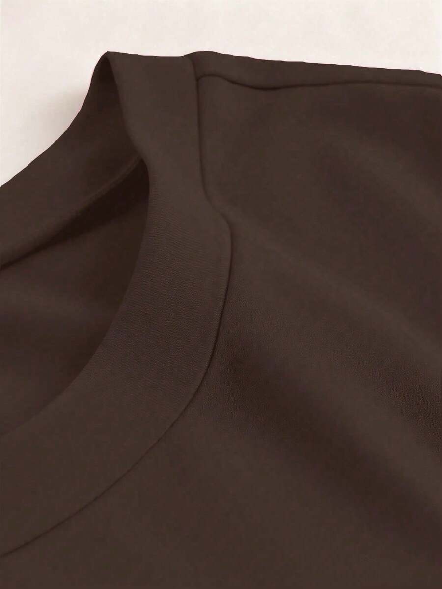 Brown Colorblock Rib-Knit Maternity Tunic Dress - Slim Fit Short Sleeve Round Neck Casual Sporty Summer Maternity Mini Dress
