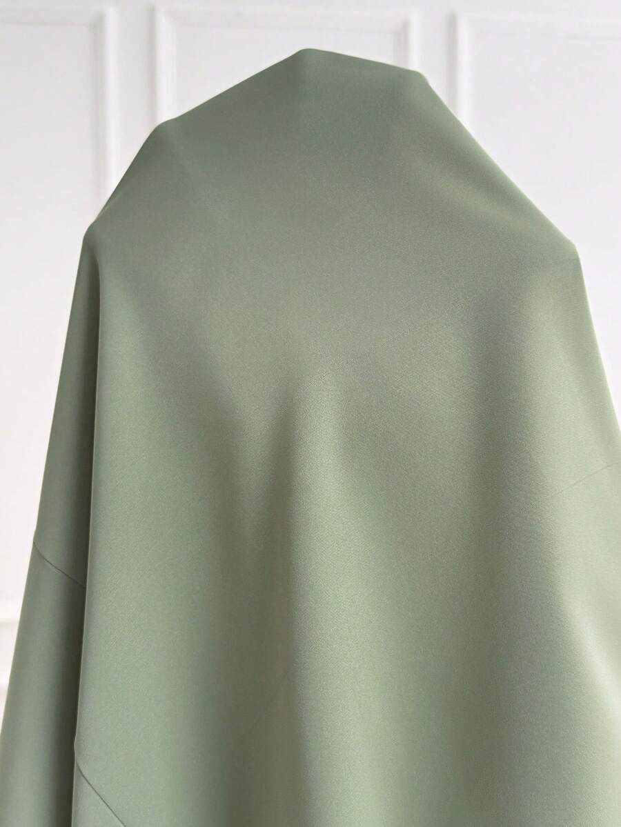 Plus Size Maternity Shirt Dress - Collar, Batwing Short Sleeve, Button Front, Knee Length, Green